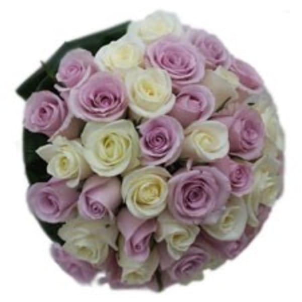 Bridal White and Lilac Roses bouquet