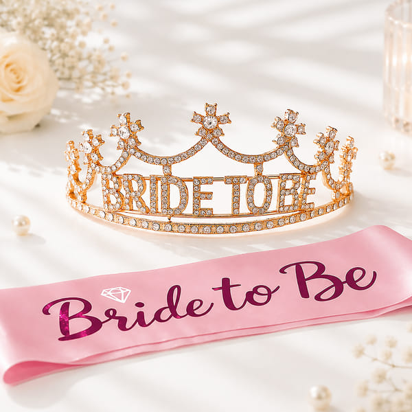 Bride to Be Party Tiara and Sash Set for Bridal Shower