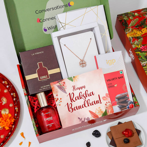 Bright Floral Heart Pendant Hamper For Sister