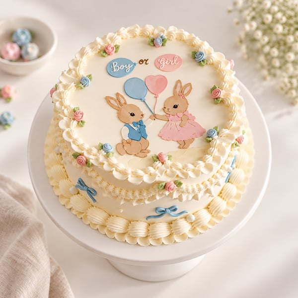 Bunny Baby Shower Cake