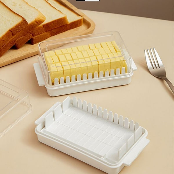 Butter Cutter Plus Storage Box - Transparent - Rectangle - Single Piece