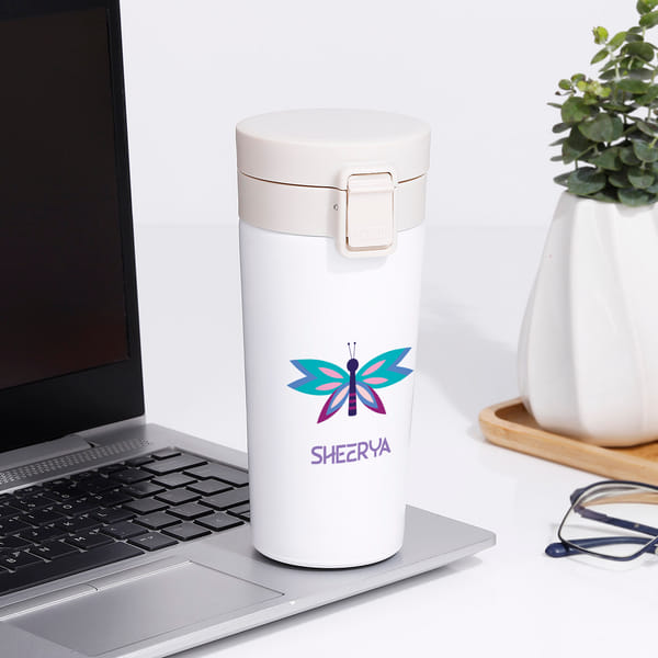 Butterfly Charm Personalized Sipper