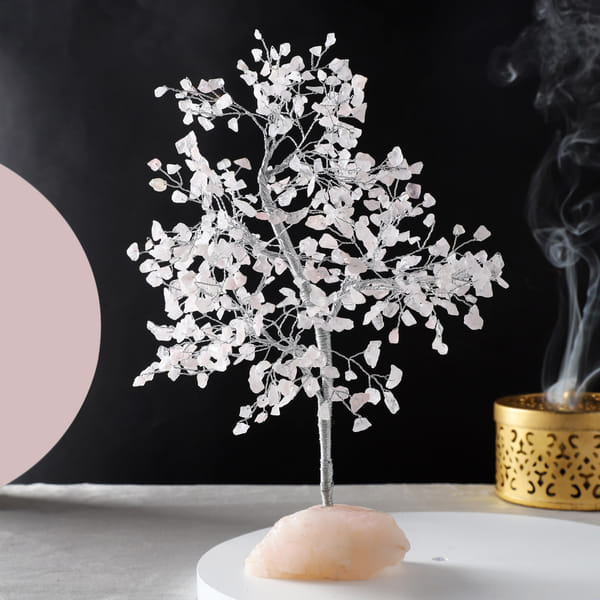 Calm Healing Rose Quartz Gemstone Tree - 500 Chips
