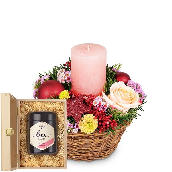 Candle arrangement 'The Magic of Advent' with Bee-Family Swi