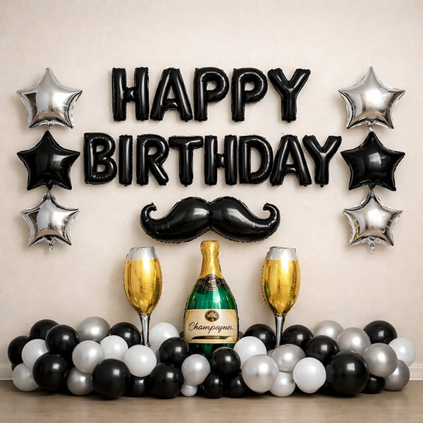Champagne Balloon Birthday décor