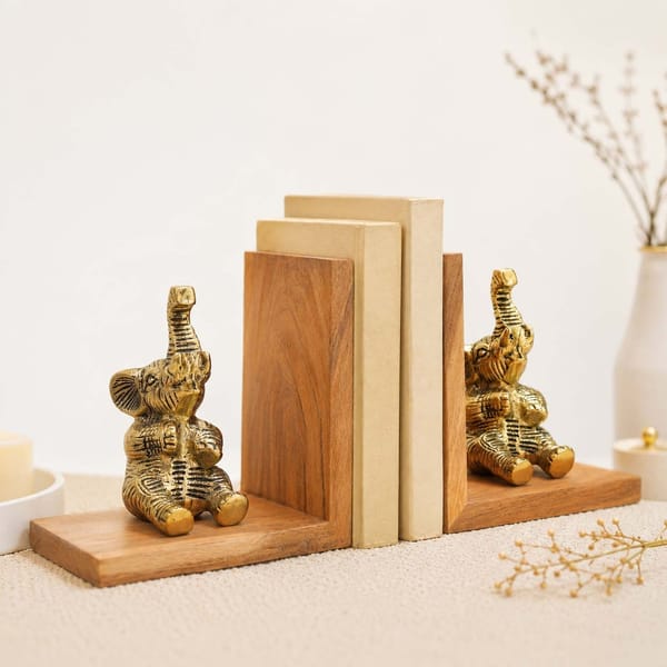 Charming Baby Elephant Bookends - Set of 2