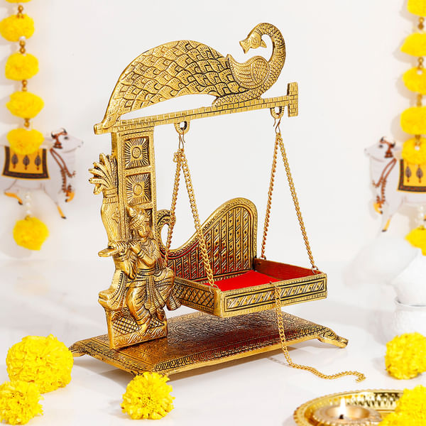 Charming Carved Metallic Bal Gopal Palna