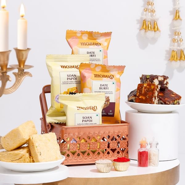 Charming Metal Basket Bhai Dooj Hamper