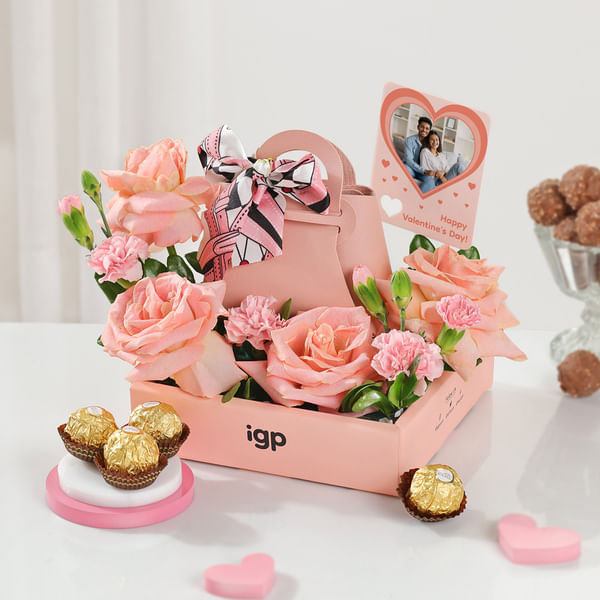 Charming Pink Personalized Valentine's Day Hamper