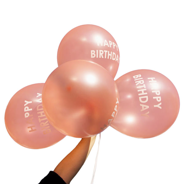 Charming Rose Gold Birthday Balloons Arrangement