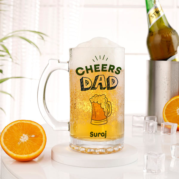 Cheers Dad Personalized Beer Mug