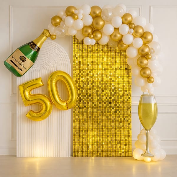 Cheers to 50th Balloon Decor