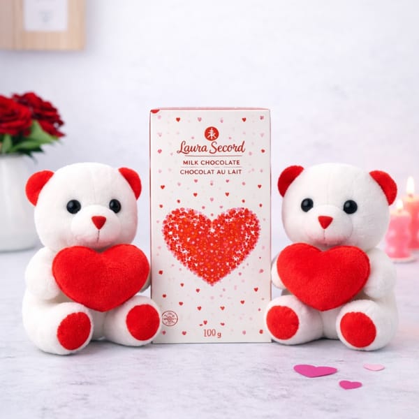 Chocolate And Teddy Surprise For Valntine's Day