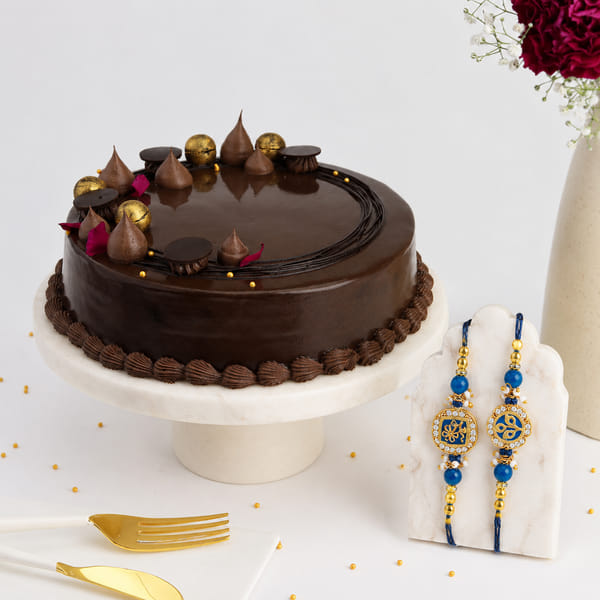 Chocolate Cake and Wishing Tree Rakhi Combo