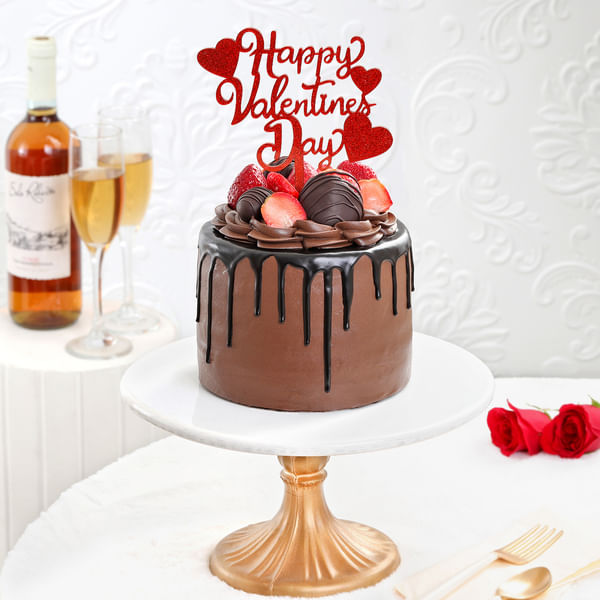 Chocolate Strawberry Valentine Special Cake (1 Kg)