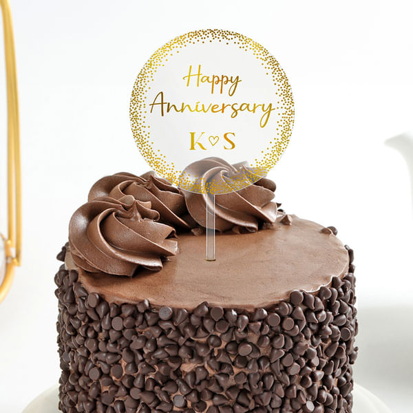 Chocolatey Delight Personalized Anniversary Cake