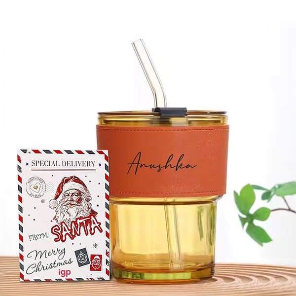 Christmas Brew Leather Coffee Tumbler