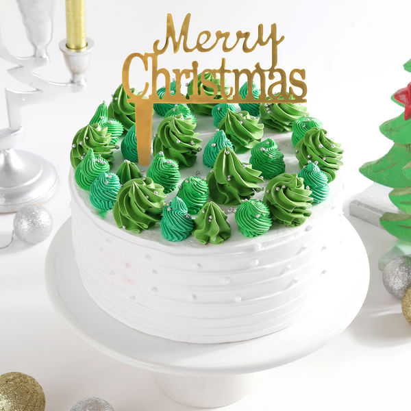 Christmas Tree Swirls Cake