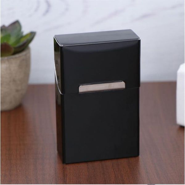 Cigarette Case - Metal - Black - Single Piece