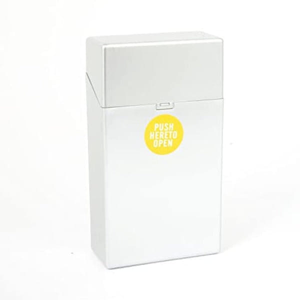 Cigarette Case - Push Button - White - Single Piecce