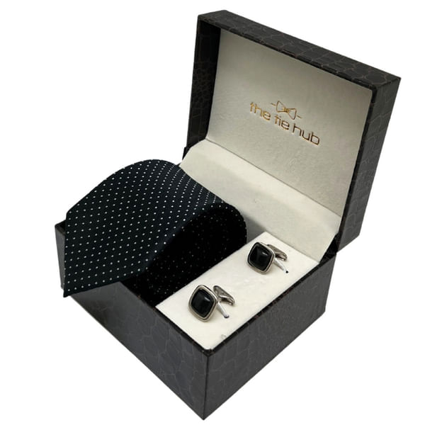 Classic Black Tie And Cufflink Combo