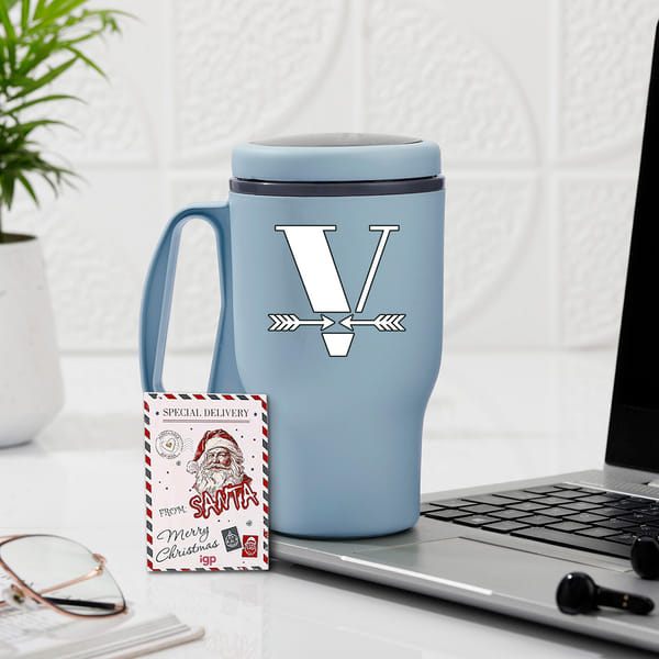 Coffee Companion Personalized Blue Flask