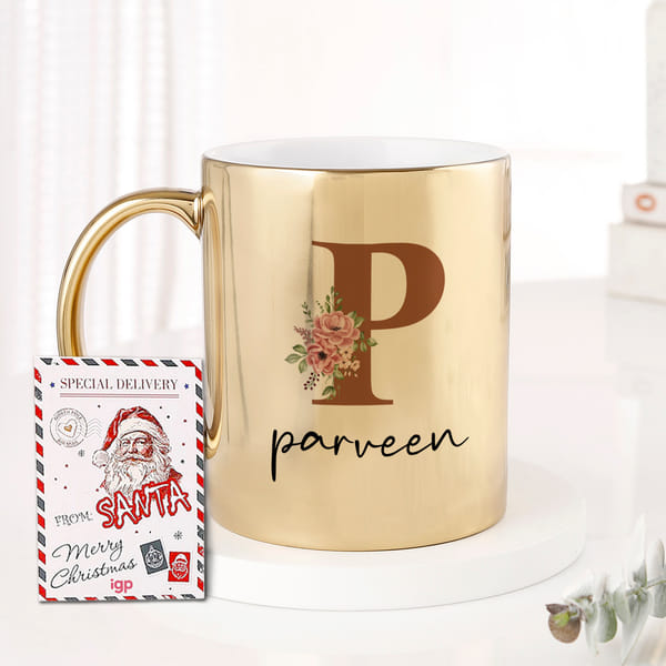 Coffee Lovers Personalized Gold Metallic Mug