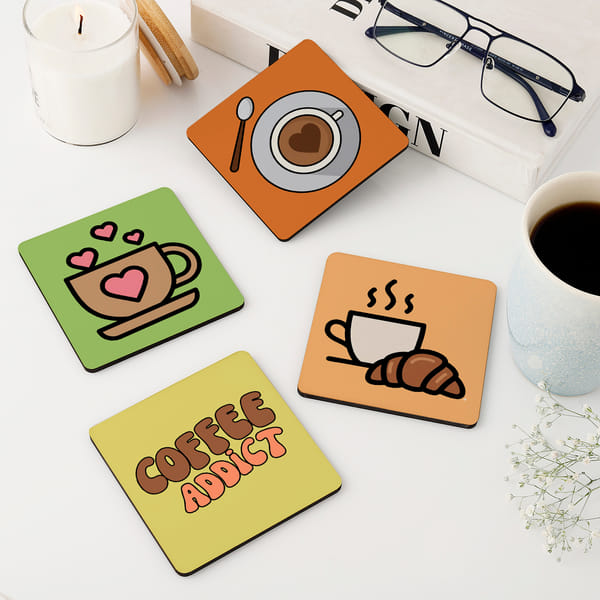Coffee Mood Premium Coasters - Set Of 4