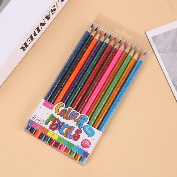 Colour Spark Glitter Colouring Pencils Set Of 12