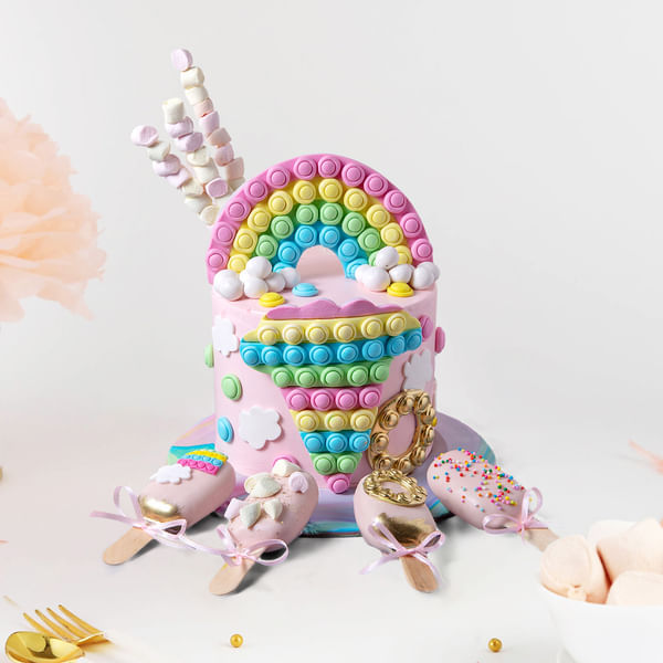 Colourful Fondant Pop It Cake (1.5 Kg)