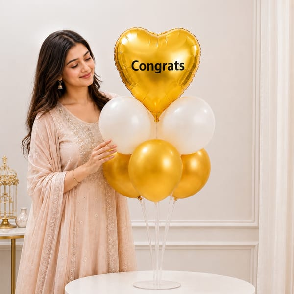 Congratulatory Golden Balloon Arrangement