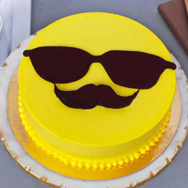 Cool Mustache Theme Cake
