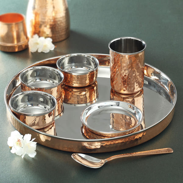 Copper Thali Set