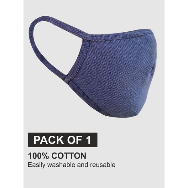 Cotton Face Mask - Flat Dust Masks - Navy Blue