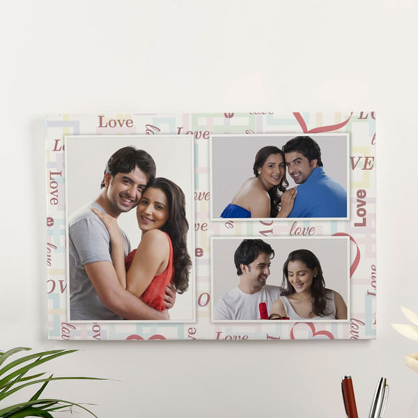 Couple Collage Personalized A3 Canvas