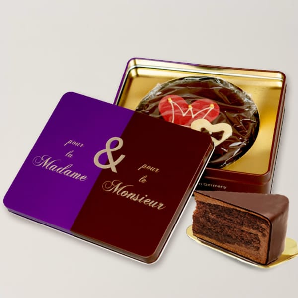 Couple's Sacher Cake in Tin Gift Box