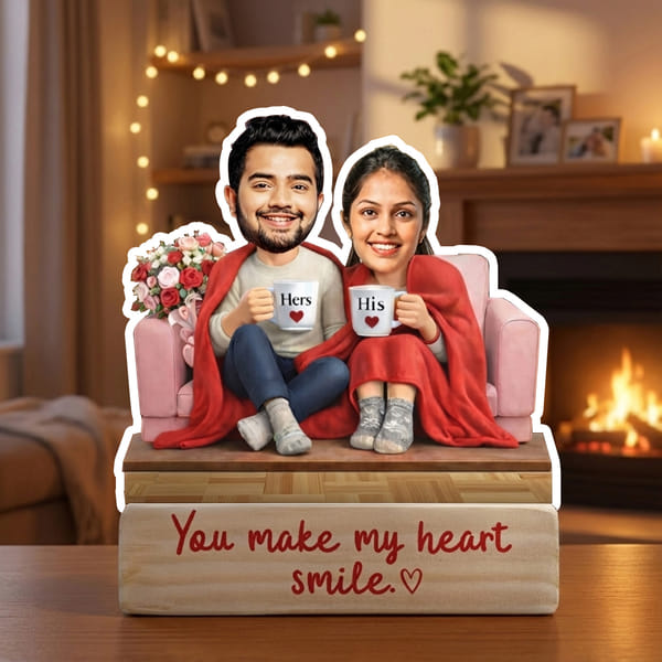 Cozy Couple Personalized Caricature