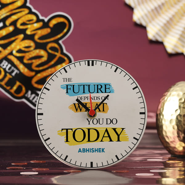 Create Your Future Personalized Wooden Table Clock