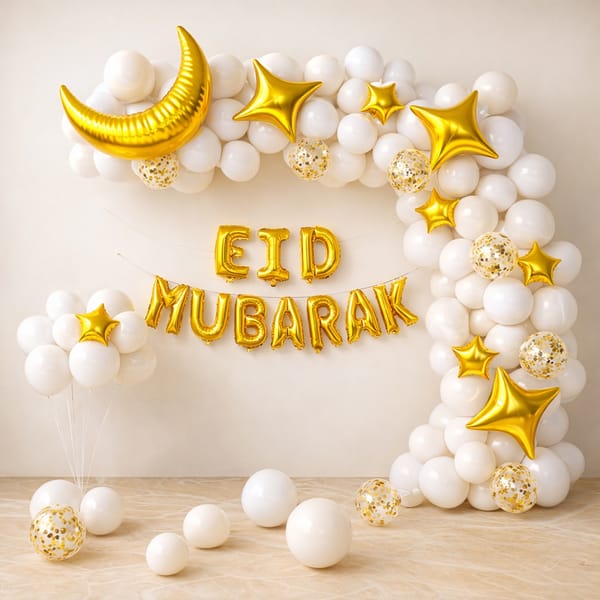 Crescent Moon & Stars Eid Balloon Decor