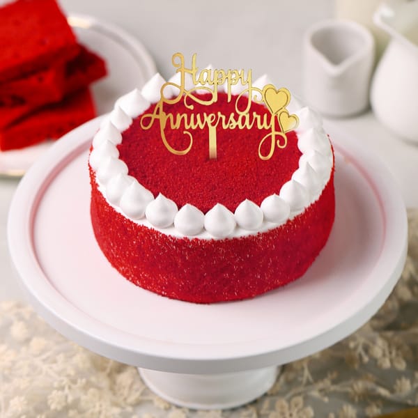Crimson Love Anniversary Red Velvet Cake