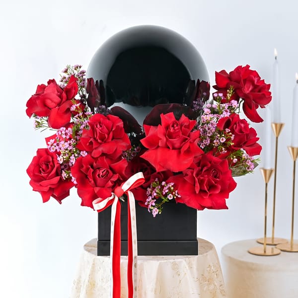 Crimson Noir Floral Arrangement Gift