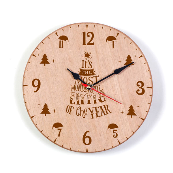 Customized Christmas Themed Wooden Clock