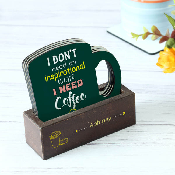 Customized Coffee Love Coasters - Set of 4