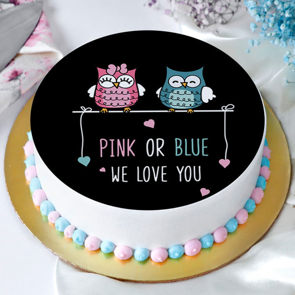 Cute Owls Baby Shower Poster Cake