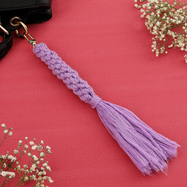 Cute Purple Macrame Bag Charm