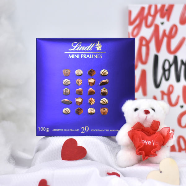 Cute Teddy And Chocolates Valentine's Day Combo