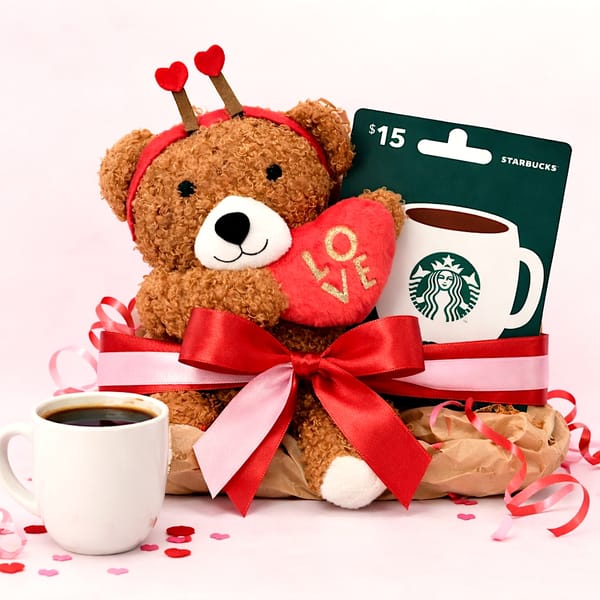 Cute Teddy And Coffee Valentines Day Combo