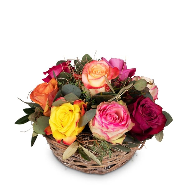 Cutflower Arrangement A Basket Full of Roses