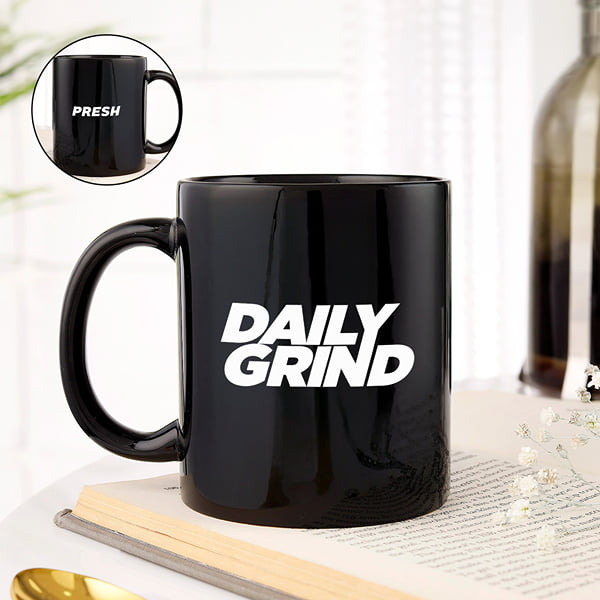Daily Grind Personalized Black Coffee Mug