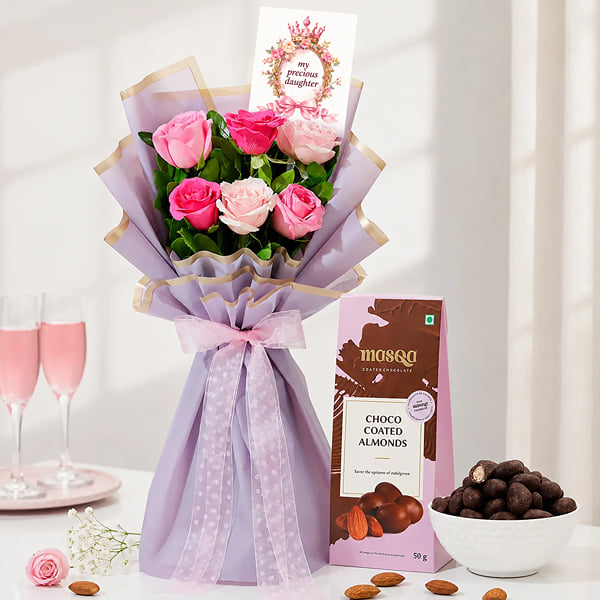 Daughter's Day Rose Bouquet with Chocolate